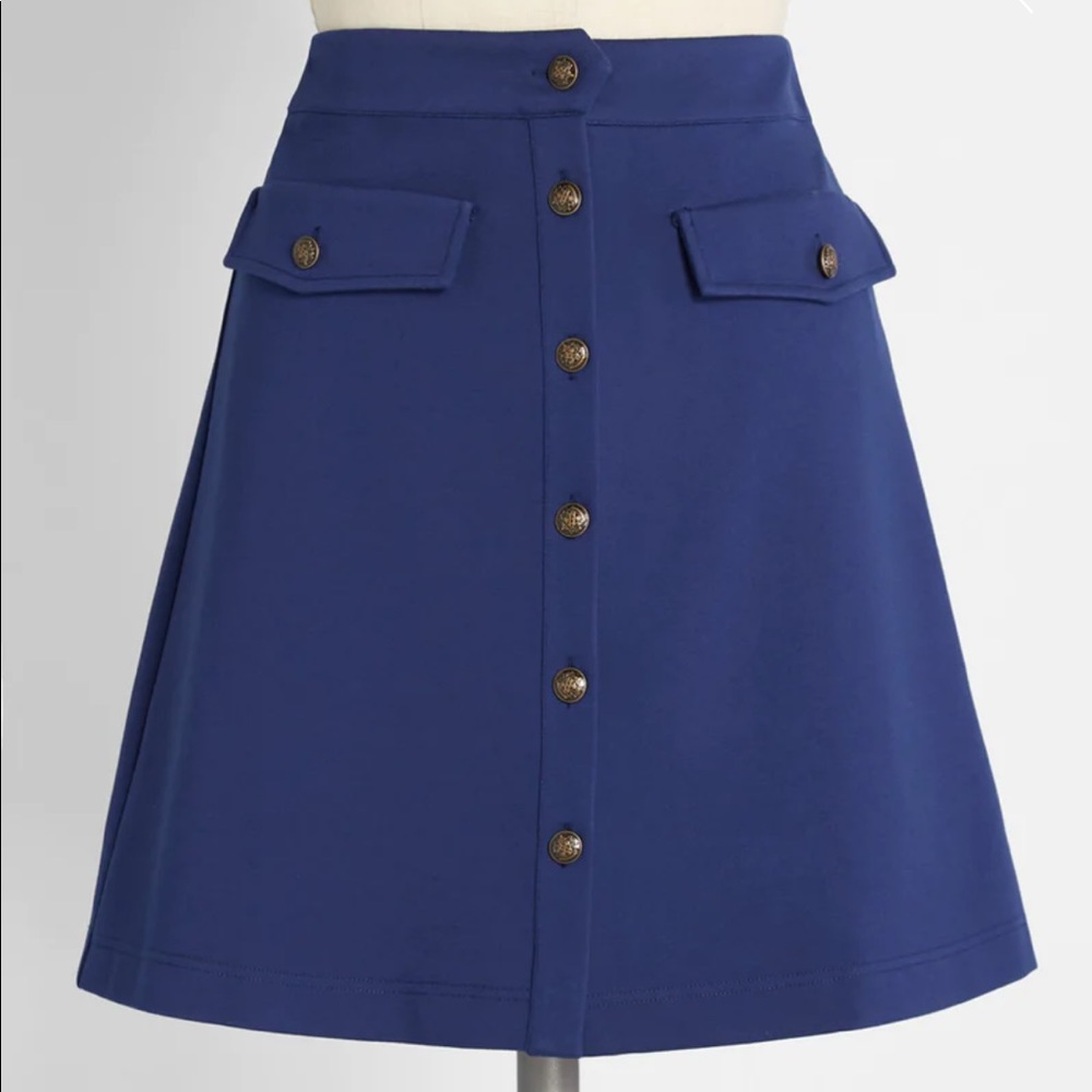 ModCloth Blue Ponte A Line Skirt NWT Blue